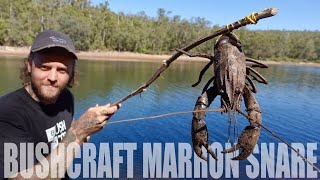 Bushcraft Marron Snare  Hunting Marron Freshwater Crayfish Crawfish Crawdad [upl. by Nwahc]