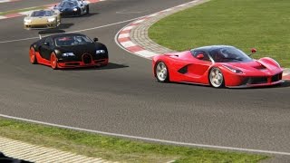 Battle Bugatti Veyron Super Sport vs Ferrari LaFerrari Racing at NurburgringNordschleife [upl. by Veron994]