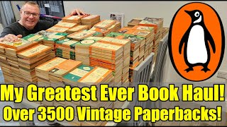 My Greatest Ever Book Haul  Over 3500 Vintage Penguin Paperbacks  I Must Be Mad [upl. by Jehias]