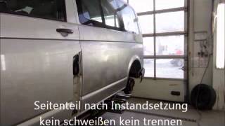 Seitenwand Instandsetzung VW T5 DelleBeuleeingedrücktKotflügelKratzerSeitenteilSchweller [upl. by Hasen]