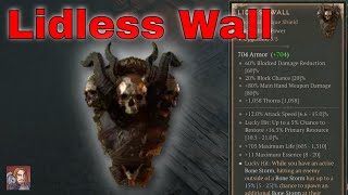 Diablo IV Unique Items  Lidless Wall ShieldPatch 122 [upl. by Dacie224]