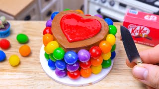 Rainbow Chocolate Cake 🌈 Miniature Rainbow Chocolate Cake Decorating Recipe 🌈 1000 Miniature Ideas [upl. by Yejus]