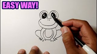 How to draw animals for beginners  Frog cute simple [upl. by Fridlund]