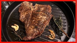 Cooking the Best T Bone Steak on the Stove amp Oven  Pan seared butter basted and Baked [upl. by Aikemit]