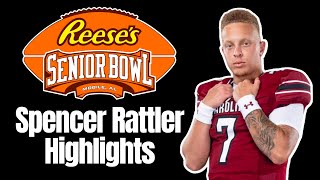 Spencer Rattler South Carolina QB Senior Bowl Day 1 Highlights [upl. by Mungovan215]