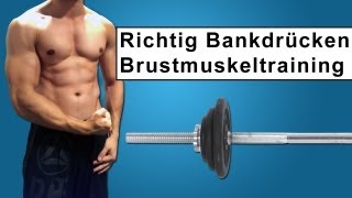 Richtig Bankdrücken  Brustmuskeltraining im Fitnessstudio [upl. by Lansing]