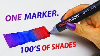 1 MARKER 100S OF COLORS Testing Chameleon Markers [upl. by Naesad246]