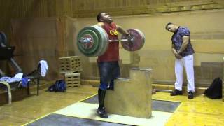 Weightlifting Vasiliy Polovnikov amp Vladimir Safonov snatch pulls from steirs 190kg x 3 032014 [upl. by Ahselet]