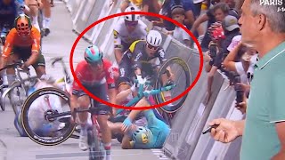 TOUR DE FRANCE 2024  quotUn tacle noncontrôléquot  la palette de la chute sur le sprint de la 13e étape [upl. by Enihpets865]