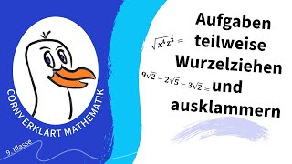 teilweise Wurzelziehen ausklammern Distributivgesetz Aufgaben [upl. by Lleon631]