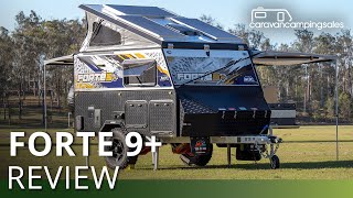 MDC Forte9 Caravan Review  New 9ft hybrid camper arrives set up for offgrid camping [upl. by Alden]