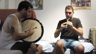 The London Lasses Reel on tin whistle and bodhrán [upl. by Kcirej933]