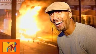 Dwayne The Rock Johnsons On Set Explosion  Punkd [upl. by Aelanna52]