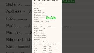 Biodata लिखे।🥰😍viralvideoshortvideoshortseducationvideo [upl. by Assirehs301]