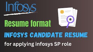 Infosys Resume format for applying SP role  Resume of Infosys employee [upl. by Kyd]