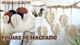 Folhas de Macramê  Pena de Macramê  Passo a Passo  DIY [upl. by Ahsirahc]