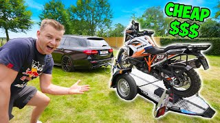 I BOUGHT a LOWERING amp FOLDING Motorcycle TRAILER [upl. by Repsac]