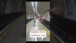 Clapham North  Northern Line train northernline shorts underground platform london [upl. by Eibur]