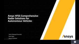 Ansys HFSS Comprehensive Radar Solutions for Autonomous Vehicles [upl. by Mac454]