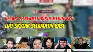 REAKSI STREAMER SKYLAR MENAHAN BASE RRQ SENDIRIAN CLAY XIN JO R7 ADE KENT mlbbidcreator [upl. by Joub]