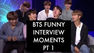 BTS Funny Interview Moments  Part 1 [upl. by Nowtna]