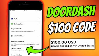 DoorDash Promo Code 2024 ✅ Get 100 Coupon Code for FREE Food For EXISTING and NEW Users [upl. by Giffer]