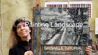 The Landscape Underpainting in Grey tones by Ella Looise Grisaille [upl. by Amin]