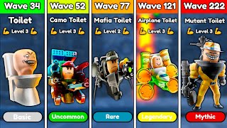 😱BASIC TOILET vs CAMO vs MAFIA vs AIRPLANE vs MUTANT😱 in ENDLESS MODE🔥  Toilet Tower Defense [upl. by Nirrat939]