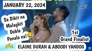 ABOODI YANDOG AND ELAINE DURAN TNT7 1ST GRAND FINALIST JANUARY 22 2024 HULING TAPATAN IDOL DUET [upl. by Nywloc]