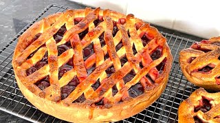 Leavened Dutch Cherry Pie  Kersen Vlaai [upl. by Innattirb]