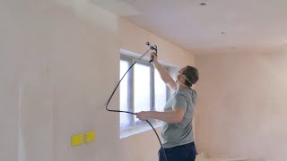 How to spray paint walls and ceilings different colours with an Airless paint sprayer  WAGNER [upl. by Buyse]