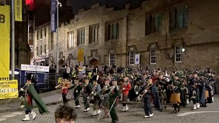 Massed Pipes and Drums Parading Down  The Royal Edinburgh Military Tattoo 2024 [upl. by Ahset]