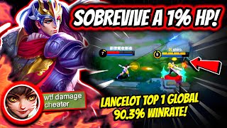 ¡SOBREVIVE A 1 HACIENDO LO IMPOSIBLE LANCELOT TOP 1 GLOBAL 903 WINRATE  MOBILE LEGENDS [upl. by Clarhe]