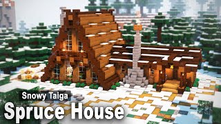 Minecraft How to build a Winter Spruce House  Easy Tutorial [upl. by Gaither466]