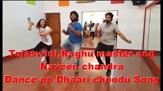 Tejaswiniraghu Master and Naveen chandra dance on daari choodi song ll Ganeshdhonitalkies [upl. by Ahsemal]