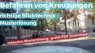 Befahren von Kreuzungen  Blicktechnik  Musterlösung [upl. by Frohne]