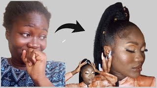 COMMENT FAIRE UN PONYTAIL AVEC POSTICHE SUR CHEVEUX CRÉPUS   SLEEK PONYTAIL  BIBIampVICKY [upl. by Schellens]