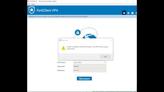 Unable to establish the VPN connection  VPN server may be unreachable  Forticlient  Infotainment [upl. by Nitza88]