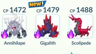 NEW Shadow Annihilape Gigalith Scolipede in Pokemon GO PvP [upl. by Balfore]