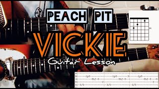 How to play quotVickiequot by Peach Pit on guitar with TABS [upl. by Fishback930]