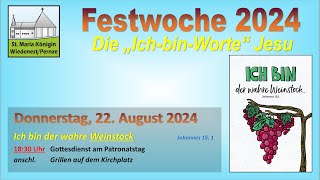 Festwoche 5 Tag Gottesdienst am Patronatstag 22082024 Maria Königin in Oberberg Mitte [upl. by Iret]