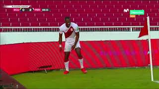 Perú vs Ecuador el GOLAZO de Advíncula tras pase gol de Lapadula  Clasificatorias Qatar 2022 [upl. by Dloreh]