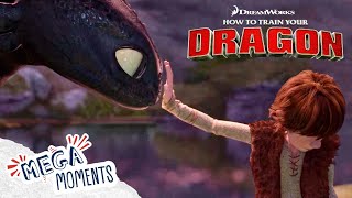 Hiccup Meets Toothless 🐲✋  How To Train Your Dragon  Movie Moments  Mega Moments [upl. by Erreip]