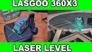 LASGOO Laser Level Self Levelling 360°x3 Green Cross Line Laser Tool Unboxing amp Demonstration [upl. by Sinne]