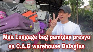 Mga Luggage bag Sobrang mura sa CAG warehouse Balagtas Branch [upl. by Narrat]