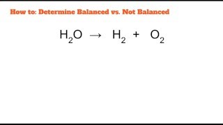 Determining Balanced vs Unbalanced Equations [upl. by Adnavoj]