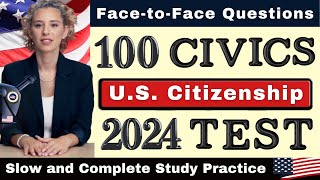 US Citizenship Test 20242025 Complete Practice Exam USCIS Interview Examen Ciudadania Americana [upl. by Oirramaj]