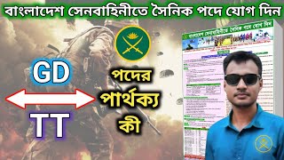 সেনাবাহিনীর GD এবং TT পদে মধ্যে পার্থক্য  কোন ট্রেডে কারা আবেদন করতে পারবেন  সৈনিক নিয়োগ ২০২৪ army [upl. by Enenaej693]