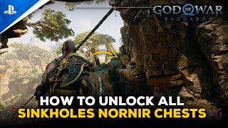 God of War Ragnarok  How To Unlock All Sinkholes Nornir Chests Guide [upl. by Eneleoj]