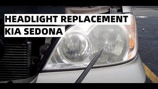 Headlight Replacement  Kia Sedona  02 03 04 05  LoHigh Beams [upl. by Bonner]